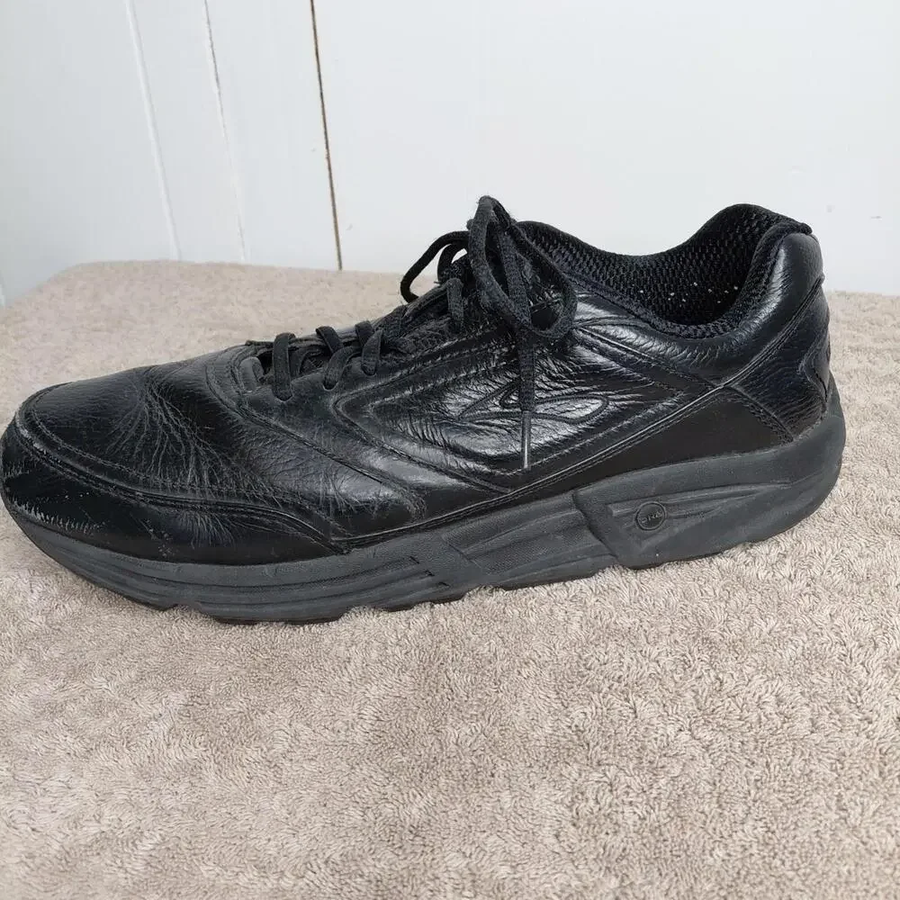 Brooks Shoes Mens Size 14 Addiction Walker Triple Black Leather Walking Ortho - Picture 3 of 12